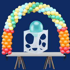 11 Holes White Collapsible Plastic Balloon Sizer Cube Box, 2-10 Inch Balloon Siz