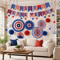 25 PCS USA Party Decorations 250th Anniversary Patriotic Supplies Red White a…