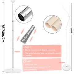 2 Sets Rose Gold Balloon Column Stand Kit with 100 Balloons Graduation Adjust…