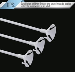 100 Pieces White Plastic Balloon Sticks Holders and Cups 12.6 Inch