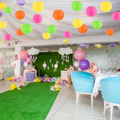 Paper Lanterns Party Decorations, Hanging round Chinese Lanterns for Glow in the