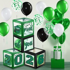 Festive Graduation 2026 Balloon Boxes Set with LED Lights – Easy Assembly & Safe