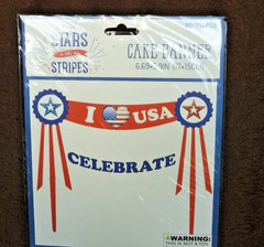 Holiday Patriotic July 4th Cake Banner and 4Can Cooler Set