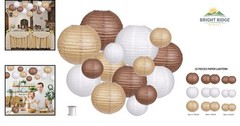 Assorted Sizes Paper Lanterns Set, 15pcs for Rustic Weddings & Special Occasions
