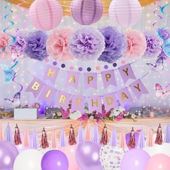 Decoraciones de cumpleaños moradas para mujeres y niñas NUEVO