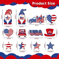 Charming 36 Pc Wooden Patriotic Ornament Set – Perfect for July 4 Celebrations
