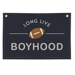 Long Live Boyhood Banner, Boys Room Nursery Decor, Baseball Linen Canvas Bann…