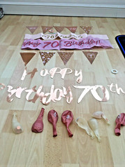 70th Birthday Party Pack, Balloons, banner, Happy 70th Birthday bunting, Sash