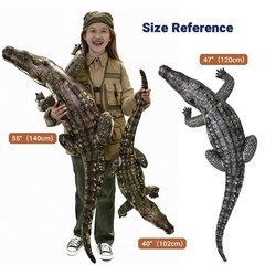 Inflatable Alligator Pool Toys Realistic Blow up Alligator Deco Animal Reptile P