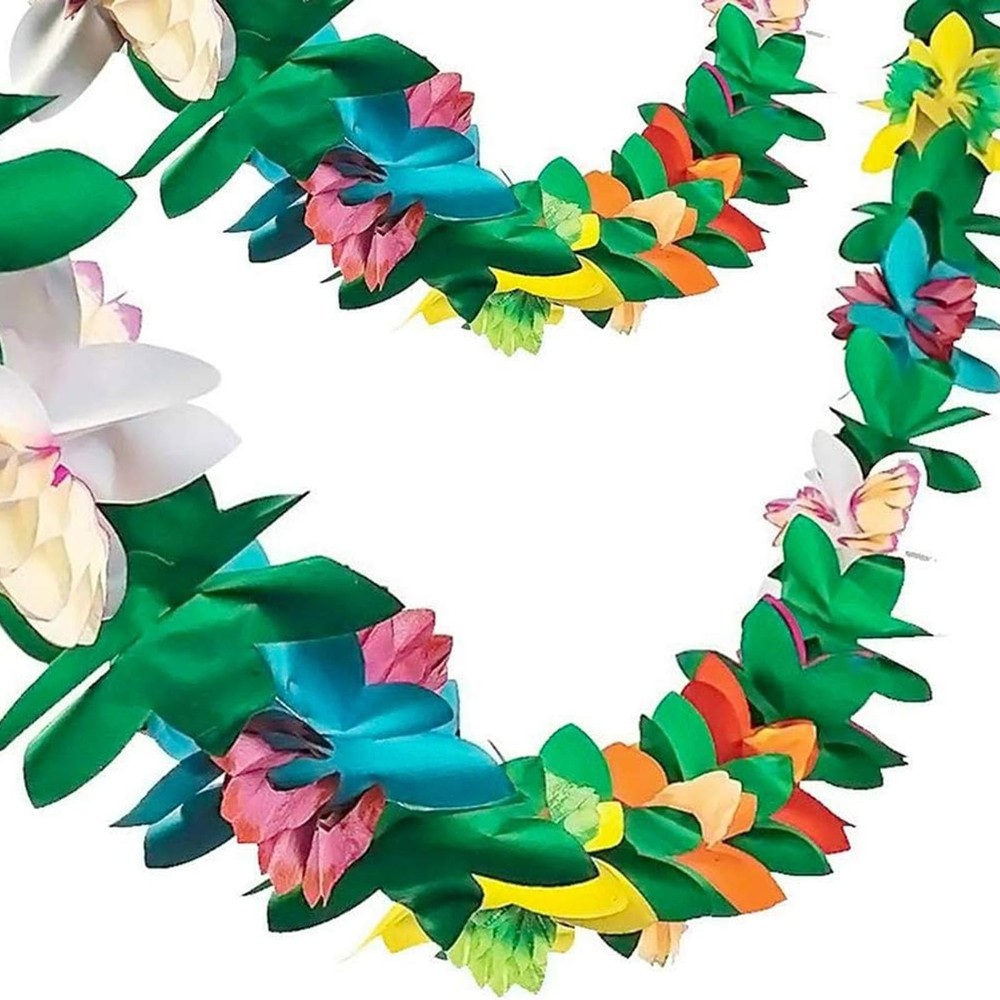 FUTUREPLUSX 2 Pack Tropical 2 Count (Pack of 1), Tissue Flower Banner 2pcs
