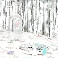 100pcs Biodegradable Confetti Laser Silver Confetti Holographic Table Decorat…