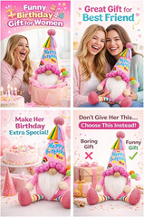 Happy Birthday Decorations – Funny Birthday Gifts for Women, Her, Mom, Girls, Wo