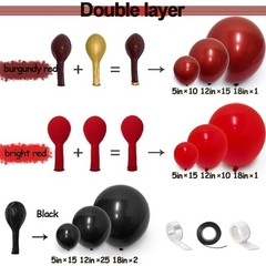 Black Red Balloon Garland Double Stuffed Burgundy Black Balloons Maroon Ruby …