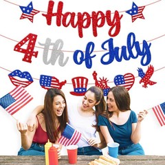 Independence Day Decoration Happy 4th of July Banner America’s Birthday Decor…