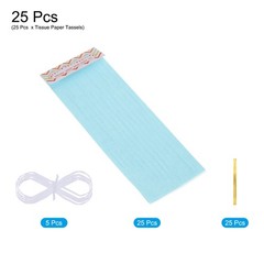 25Pcs Light Blue Tassel Garland Banner with Rope