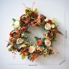 Peony Berry Wreath for Front For Door Summer Spring Autumn Decorative Piece