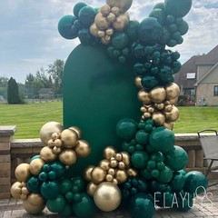 Lukiituke Green and Gold Balloons, 75PCS Dark Green Balloons, Gold Latex Ball…