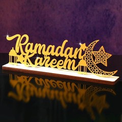 Eid Mubarak Sign Ramadan Table Decor 12.99 x 4.72 Inch Ramadan Kareem Sign Ei…