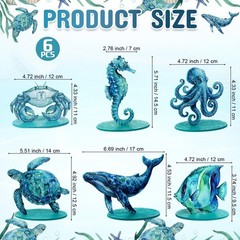 6 Sets Ocean Wooden Table Signs Beach Centerpiece Summer Under The Sea Decor …