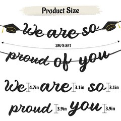 2026 Graduation Decorations Banner – Party Large, black
