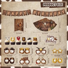 Western Party Decorations, 126 Pcs Wild West Cowboy Rodeo Bday Party Decor Su…