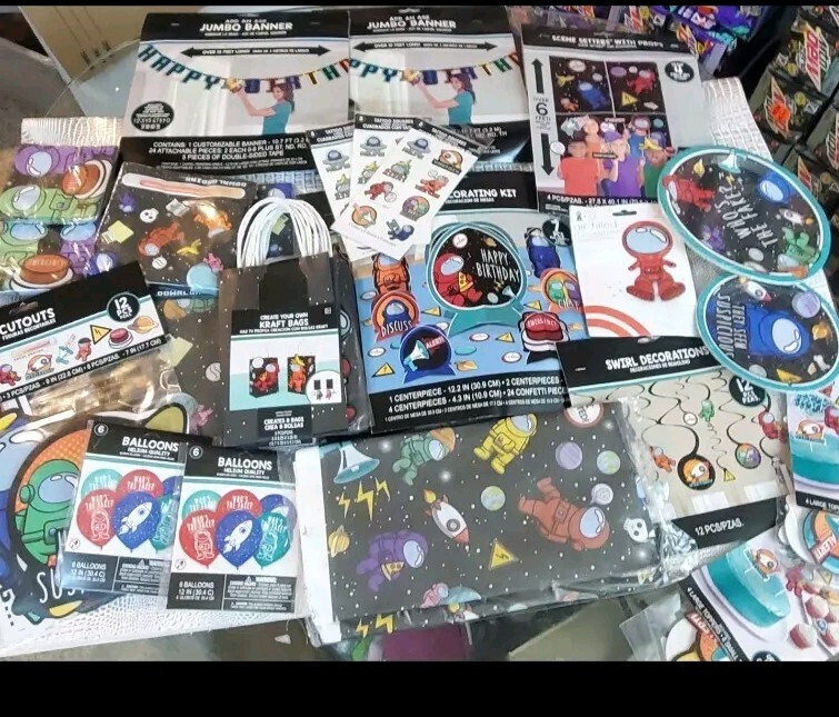 Huge among us birthday party supplies (read) I Have More Available On My Page