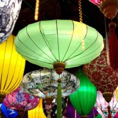 Retro Chinese Lantern Waterproof Cloth Party Festival Outdoor Decor Lantern