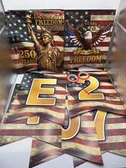 USA 250th Anniversary Party Decorations Patriotic 1776-2026 Banner Swirls Decor