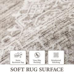 Runner Rug 2×5 Boho Geometric Area Rugs: Small Washable Kitchen Entryway Rug,…