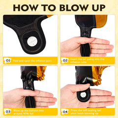 12 Pcs Hammer Drill Balloons Set,18 Inch Construction Foil Balloons,Construction