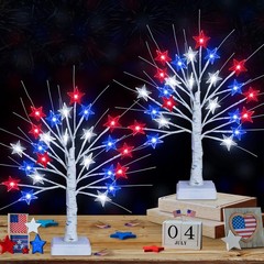 Festive 2 Pack 18 Inch Tabletop Tree Lights with 24 LEDs – Ideal for Parties