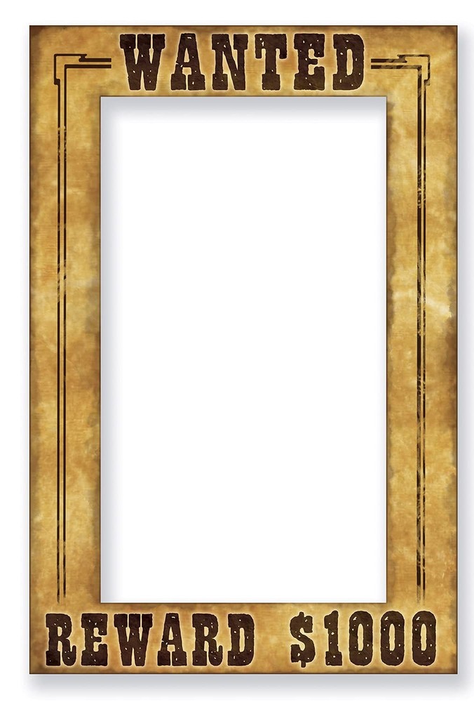 Beistle Wanted Photo Booth Fun Selfie Frame Western Party Supplies, 15.5″ x