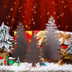 4 Pcs Summer Christmas Table Decorations Wooden Christmas in July Pine Tree R…