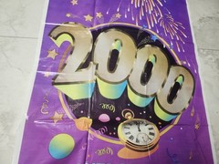 Y2K New Year 2000 Party Banner, Vintage «Welcome to the New Millenium» NYE Decor