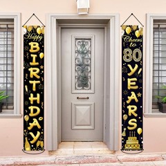 80th Birthday Party Banner Decorations for Women Men 80 Year Old Door Banners…