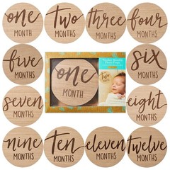 Kate & Milo Baby Monthly Milestone Marker Discs – Classic Cursive 1-Pack