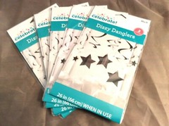 6 Black Stars Hanging Dizzy Dangler Decorations. 26″ When in Use. 3 pcs each