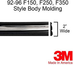 24′ Chrome Black Side Body Trim Molding Replace for1992-1996 F150, F250, F350