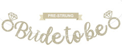 Glitter Silver Bride to Be Banner,Pre-Strung Bridal Shower Sign Garland,Bachelor