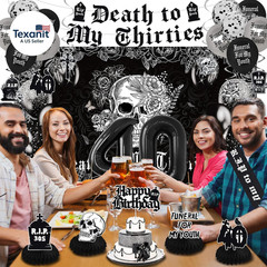 Death to My 30S Decorations – Death to My Thirties Backdrop, Banner, Honeycomb,