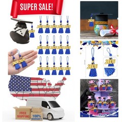 Versatile 60 Pack 2.4in Blue Graduation Tassels with 2026 Charm – Perfect Decor