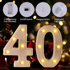 40Th Birthday Decorations Woman Man,Marquee Numbers for 40Th Wedding Anniversary