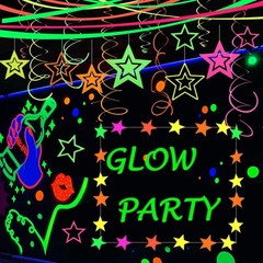 Neon Party Decorations Glow in The Dark Streamers Garland Fluro Fluorescent
