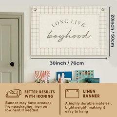 Long Live Boyhood Banner Boy Nursery Decor, Baby Boy Nursery Decor, Vintage W…