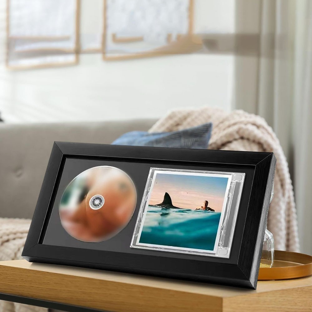 Elegant Solid Wood Frame for Displaying Cherished CD Covers at Home or Office