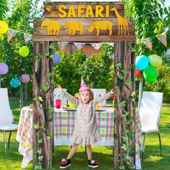 3pcs Jungle Themed Party Door Hanging Banner Wild Animal Birthday Decorations…
