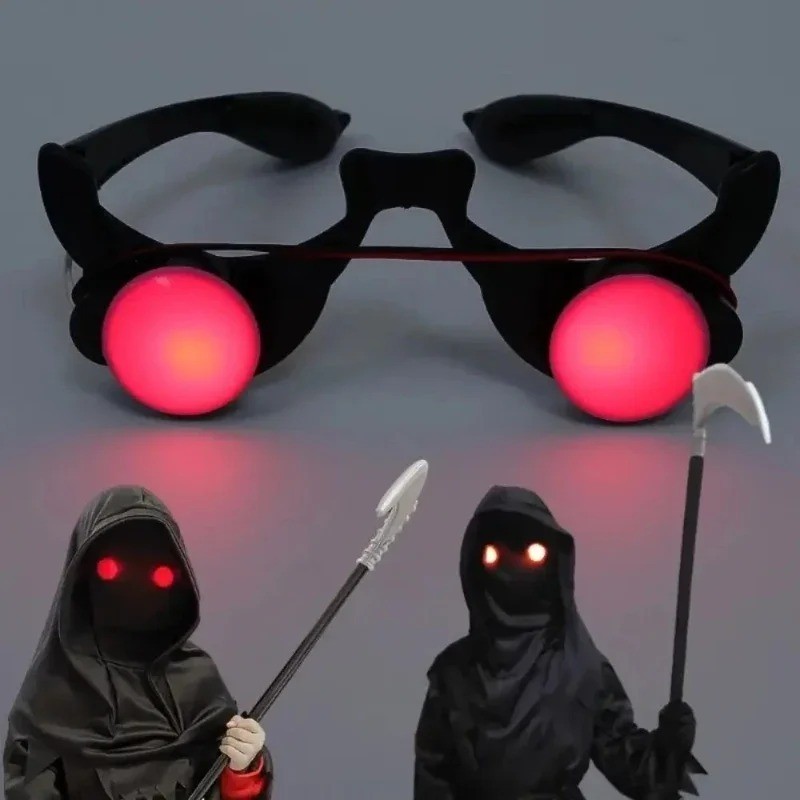 LED Red Eye Glasses Halloween Scary Light Up Party Cosplay Horror Prop Gift UK