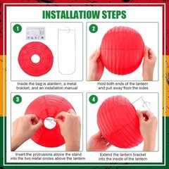 12 Pcs Juneteenth Decoration Black History Paper Lanterns Black Red Green Ye…