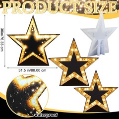 3 Pcs 25.8″-31.5″ Star Starry Night Movie Night Party Decorations Large