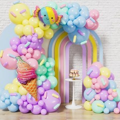 Adeyoo Pastel Balloon Arch Garland Kit – Ice Cream Balloon Arch Pastel Rainbo…